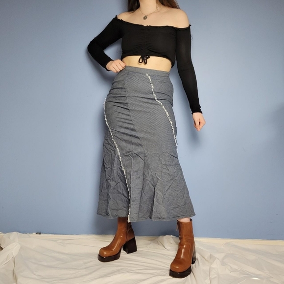 Vintage blue boho maxi skirt - Picture 6 of 8